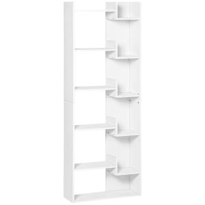 Bibliothèque étagère de rangement à 6 niveaux MDF blanc
