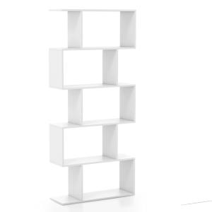 Bibliothèque forme s étagère 5 niveaux blanc 70 x 23,5 x 15…