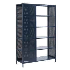 Bibliothèque métal bleu nuit h180cm