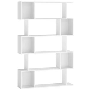 Bibliothèque sur 5 niveaux 24 x 90 x 159 cm blanc nuage