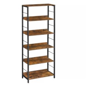 Bibliothèque sur 6 niveaux avec panneaux arrière marron et…