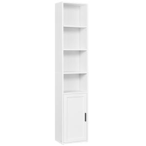 Bibliothèque sur 6 niveaux avec porte 24 x 31,8 x 175 cm bl…