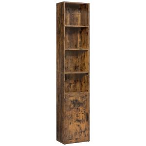 Bibliothèque sur 6 niveaux avec porte 24 x 31,8 x 175 cm ma…
