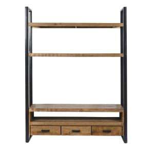 Bibliothèque TV en bois massif et métal