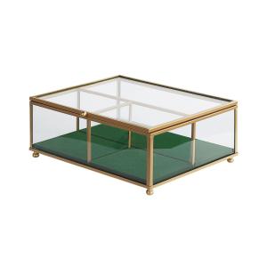 Boîte à bibelots verre doré