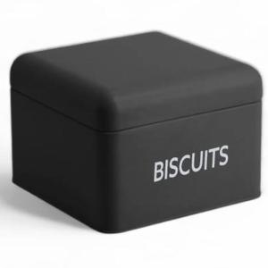 Boîte à biscuit métal  20x14cm Noir