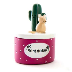 Boite à dents de lait cactus rose