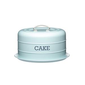Boîte à gâteaux hermétique vintage en acier carbone bleu