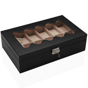 Boîte à montres bois noir 32.5x20x8.5cm