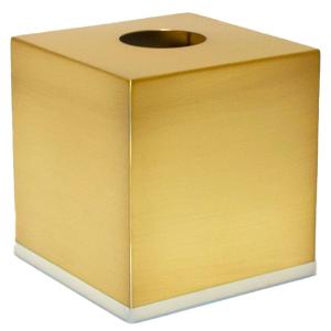 Boîte à mouchoirs carrée en métal doré 12.5x12.5x13cm