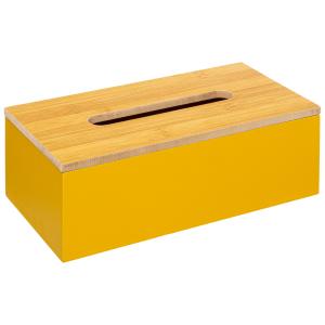 Boîte à mouchoirs rectangulaire bois jaune