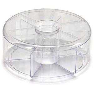 Boîte à thé ronde en plastique transparent 6 compartiments…