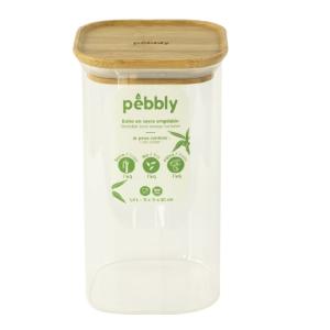 Boîte alimentaire verre et bambou 1.4L transparent