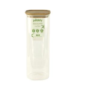 Boîte alimentaire verre et bambou 2,2L transparent