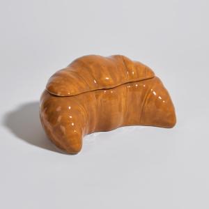 Boîte croissant en grès marron