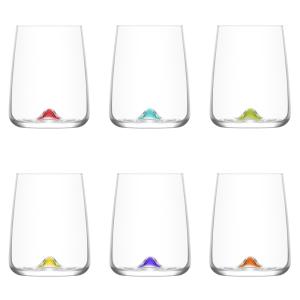 Boîte de 6 gobelets de couleurs   36 cl transparent en verr…