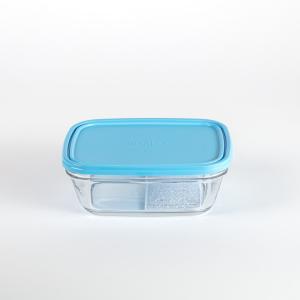 Boite de conservation rectangulaire couvercle bleu 1,65L