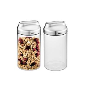 Boîte de conserve - 2 pièces - 1.000 ml Verre Noir 19x19x1…