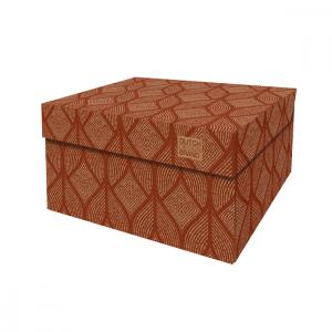 Boite de rangement carton rouge 39,5x32x21cm