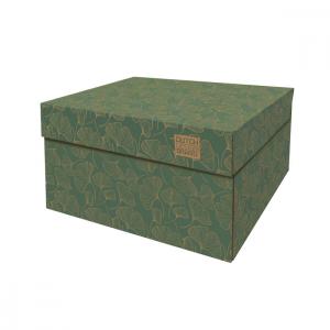 Boite de rangement carton vert 39,5x32x21cm