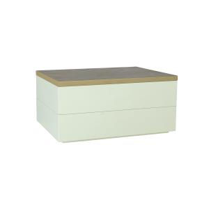 Boîte de rangement en bois de frêne marron et jaune