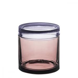 Boite de rangement en verre petite en verre rose