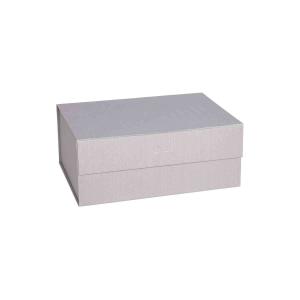 Boîte de rangement gris en carton H15x33x25cm