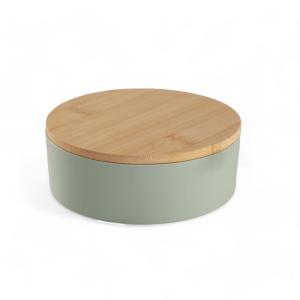 Boîte de rangement ronde avec miroir  14x5cm Vert
