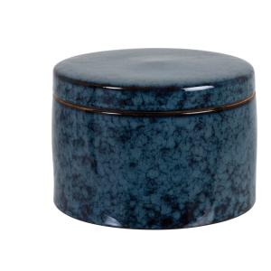 Boîte déco en porcelaine bleue H10