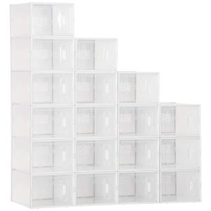 Boites cubes rangement à chaussures modulables plastique tr…