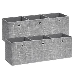 Boîtes de rangement lot de 6 33 x 33 x 33 cm pliables gris