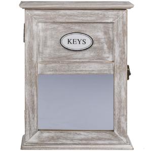 Boîtier range-clés en bois avec miroir