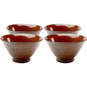 Bol en faïence rouge D11 - Lot de 4