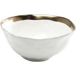 Bol en porcelaine blanche et dorée D15