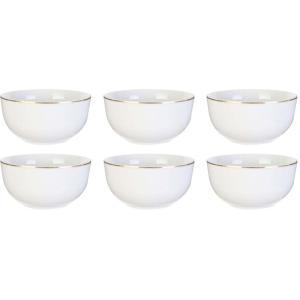 Bol en porcelaine liseré doré 50 cl lot de 6