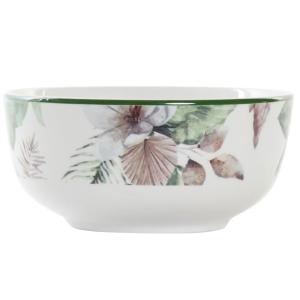 Bol en porcelaine motif tropical 13.5x13.5x6.5cm