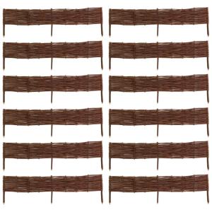 Bordures en osier tressé naturel (lot de 12)