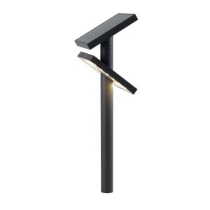 Borne solaire aluminium Aluminium Noir h46cm