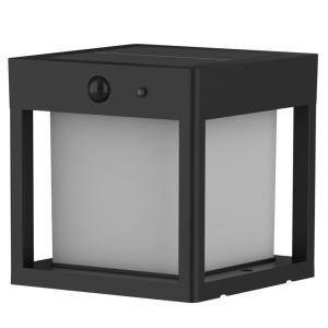 Borne solaire poteau sensor Aluminium Noir h15cm