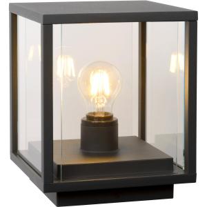 Borne vintage extérieure en aluminium noir et verre H25cm