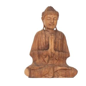 Bouddha Prieur en bois de suar 42x30x14