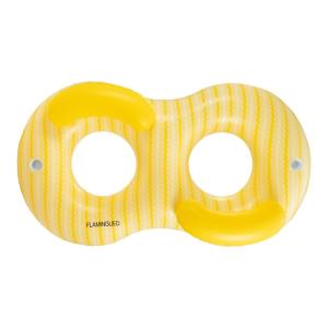 Bouée gonflable double PVC donut jaune