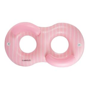 Bouée gonflable double PVC donut rose