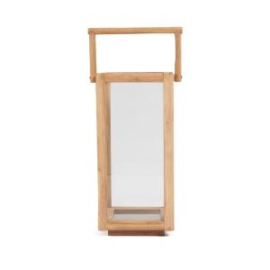 Bougeoir bois de teck recyclé marron 28x28x60cm