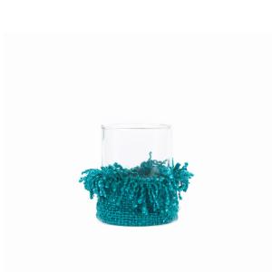 Bougeoir Coton Aqua 10x10x13cm