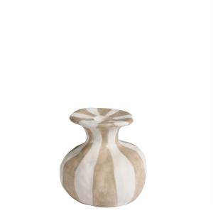 Bougeoir décoratif en céramique artisanale beige et blanc D…