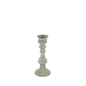 Bougeoir décoratif en verre transparent H22