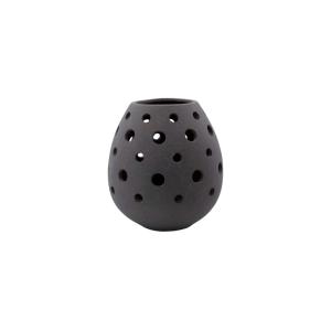 Bougeoir en argile gris H25