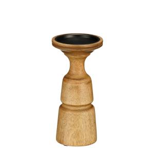 Bougeoir en bois brun H10