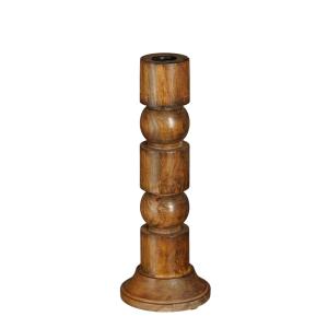 Bougeoir en bois brun H30